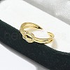 Knot Clear Cubic Zirconia Cuff Rings RJEW-G337-08G-5