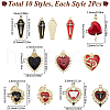 SUNNYCLUE 10 Styles Alloy Enamel Pendants ENAM-SC0005-60-2
