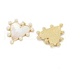 Brass Pave Natural Freshwater Shell Pendants KK-U058-25G-02-2