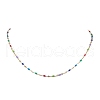 304 Stainless Steel Enamel Link Chains Necklaces NJEW-JN04788-1