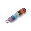 7 Chakra Mixed Gemstone Disc Beaded Pendants PALLOY-JF02743-01-5