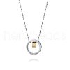 Elegant Stainless Steel Moissanite Ring Love You Pendant Necklaces for Women UI4384-4