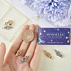SUNNYCLUE 8Pcs 2 Colors Brass Micro Pave Clear Cubic Zirconia Fold Over Clasps KK-SC0004-07-3