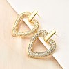 Brass Micro Pave Clear Cubic Zirconia Stud Earrings EJEW-C147-01B-G-2