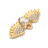 Rack Plating Alloy Rhinestone Charms PALLOY-O106-03G-02-3