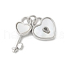 Brass Pave Natural White Shell Pendants KK-S522-15P-1