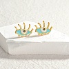 304 Stainless Steel Enamel Stud Earrings for Women EJEW-M095-05G-1