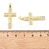 Crucifix Cross Brass Micro Pave Cubic Zirconia Pendants KK-M325-08G-3