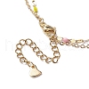 304 Stainless Steel Enamel Link Chains Anklets AJEW-AN00589-03-4
