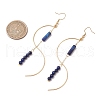 Column Natural Lapis Lazuli Dangle Earrings EJEW-JE06335-02-3