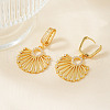 Fashionable Hollow Fan Brass Clear Cubic Zirconia Hoop Earrings AG2862-2-2