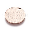 Ion Plating(IP) 304 Stainless Steel Textured Pendants STAS-I098-01-15mm-RG-1