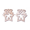 Undyed Wood Pendants WOOD-I004-27-1