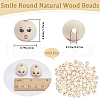 Gorgecraft 100Pcs Printed Wood European Beads WOOD-GF0002-06-2