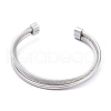 304 Stainless Steel Cuff Bangles BJEW-M284-10-2