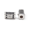 Brass Micro Pave Cubic Zirconia Beads KK-E068-VB469-1