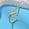 Brass Cuff Rings for Women RJEW-C123-08E-G-1