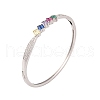 Brass Pave Colorful Glass Hinged Bangles for Women BJEW-S147-21B-P-1