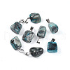Natural Agate Dyed Nuggets Pendants G-Q996-27-01-1
