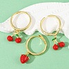 Brass Enamel Open Cuff Rings for Women RJEW-U057-08G-3
