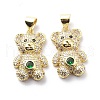 Brass Cubic Zirconia Pendants KK-G446-26G-03-2
