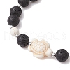 Synthetic Turquoise and Natural Lava Rock Beads Stretch Bracelets for Men Women BJEW-JB11824-02-3