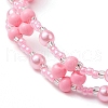 Flower Glass Seed Beaded Bracelets for Women BJEW-JB10267-3