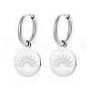 Simple Stainless Steel Flat Round Hoop Earrings RG7887-1-1