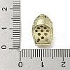 Brass Micro Pave Black Cubic Zirconia Beads ZIRC-P119-01G-3