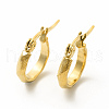 201 Stainless Steel Grooved Hoop Earrings with 304 Stainless Steel Pin for Women EJEW-M214-11D-G-2