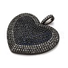 Brass Micro Pave Cubic Zirconia Pendants KK-U076-22EB-3
