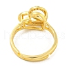 Heart with Letter Rack Plating Brass Micro Pave Cubic Zirconia Adjustable Rings for Women RJEW-I105-06G-Z-3