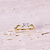 Teardrop 304 Stainless Steel with Clear Cubic Zirconia Finger Rings for Women FS-WG6614B-02-2
