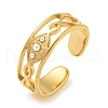 Ion Plating(IP) 304 Stainless Steel Cuff Open Rings RJEW-K283-11G-1
