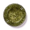Resin with Natural Peridot Chip Stones Ashtray DJEW-F015-06D-1