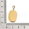 Oval with Flower 304 Stainless Steel Enamel & Rhinestone Pendant Decorations STAS-H202-40G-3