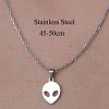 201 Stainless Steel Alien Pendant Necklace NJEW-OY001-36-3
