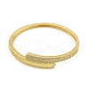 Brass Micro Pave Clear Cubic Zirconia Hinged Bangles for Women BJEW-S168-04G-5