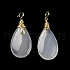 Natural White Agate Teardrop Pendant Decorations G-R489-12G-3