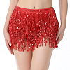 Polyester with Glitter Waist Belt with Curb Chains AJEW-WH0166-70B-7