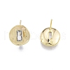 Brass Clear Cubic Zirconia Stud Earring Findings KK-G432-22G-2