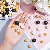 CHGCRAFT 160 Pcs 4 Styles Natural Wood Beads WOOD-CA0001-20-3