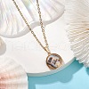 Natural Paua Shell Pendant Necklaces NJEW-JN05141-06-1