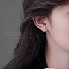 999 Fine Silver Micro Pave Clear Cubic Zirconia Ear Plug Gauges EJEW-P296-07P-3