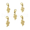 Brass Micro Pave Cubic Zirconia Pendants KK-E068-VB312-4