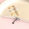 304 Stainless Steel Micro Pave Clear Cubic Zirconia Heart Curved Barbell Cartilage Earrings WGF9CBE-03-5