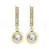 Ion Plating(IP) Stainless Steel Inlay Rhinestone and Clear Cubic Zirconia Stud Earrings for Women EJEW-M024-07B-G-1