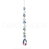 AB Color Plated Crystal Teardrop Big Pendant Decorations HJEW-G019-03B-2