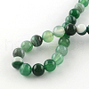 Dyed Natural Striped Agate/Banded Agate Round Bead Strands X-G-R342-8mm-06-3