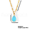Brass Pave Cubic Zirconia Teardrop Pendant Necklaces for Valentine's Day NV7973-8-2